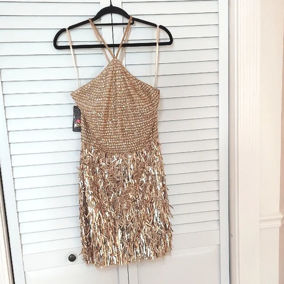 halter silk white dress Just One Look main image 0